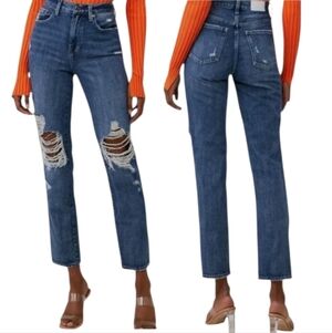 Pistola Presley High Rise Relaxed Roller Jeans Size 26 Eternal Destructed Blue